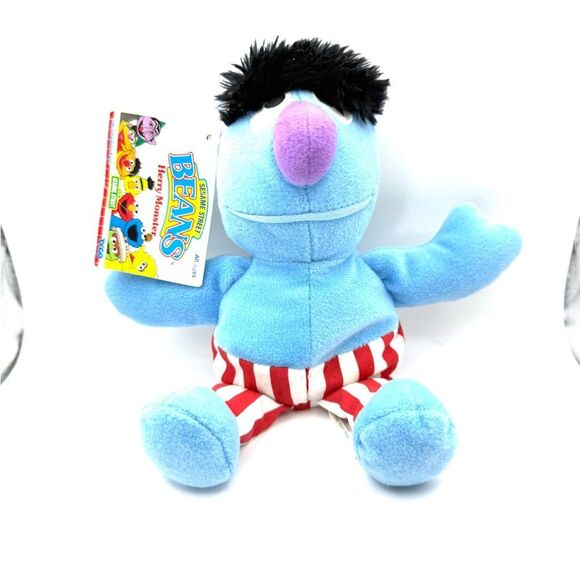 SESAME STREET HERRY MONSTER 7” BEANS BEANIE 1997 TYCO CARDBOARD TAGGED TOY - Picture 3 of 5